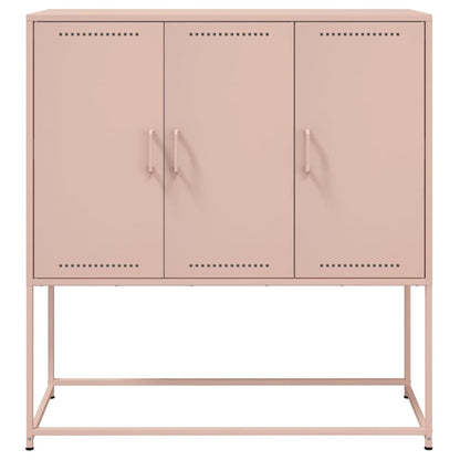 Buffet haut rose 100,5x39x107 cm en acier