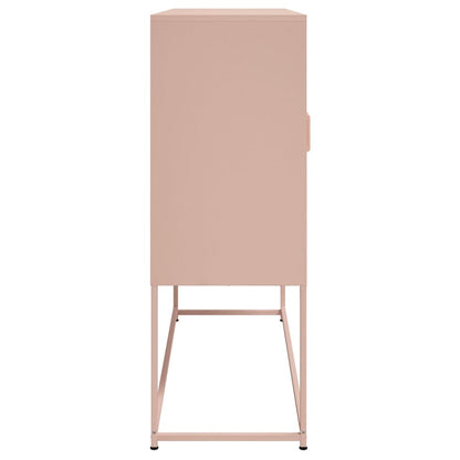 Buffet haut rose 100,5x39x107 cm en acier