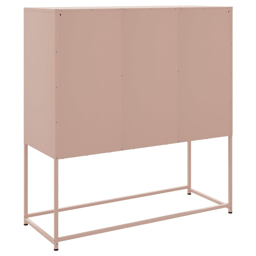 Buffet haut rose 100,5x39x107 cm en acier