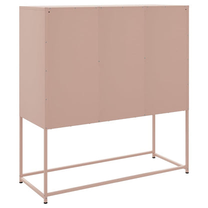 Buffet haut rose 100,5x39x107 cm en acier