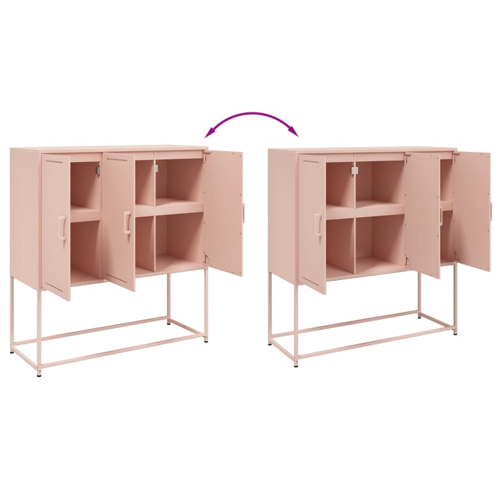 Buffet haut rose 100,5x39x107 cm en acier