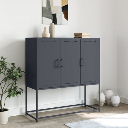 Highboard Anthrazit 100,5x39x107 cm Stahl