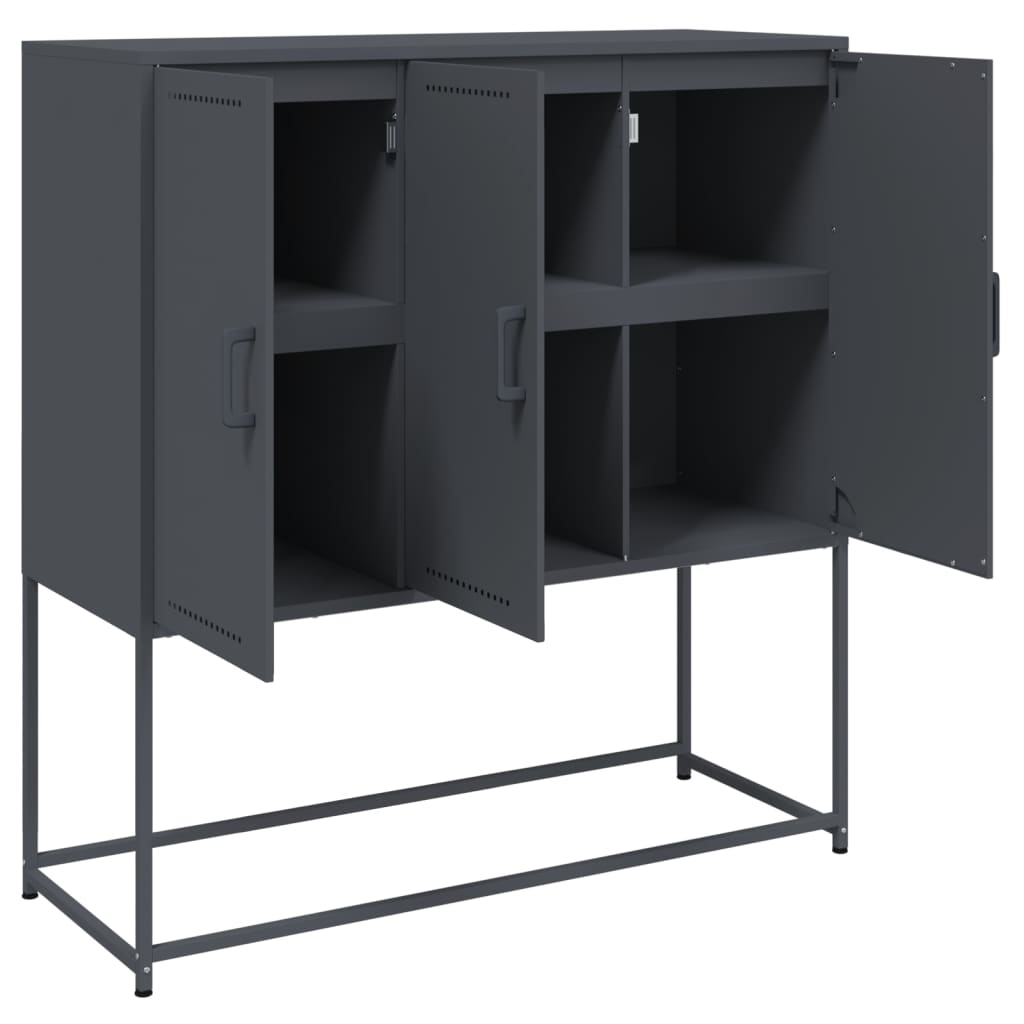 Highboard Anthrazit 100,5x39x107 cm Stahl