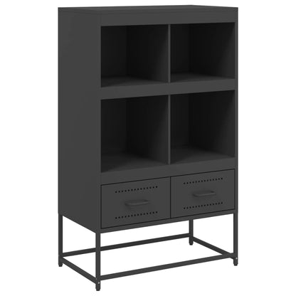 Highboard Schwarz 68,5x39x111,5 cm Kaltgewalzter Stahl