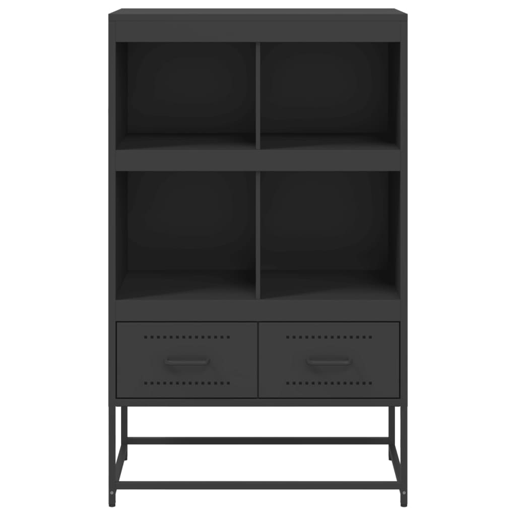 Highboard Schwarz 68,5x39x111,5 cm Kaltgewalzter Stahl