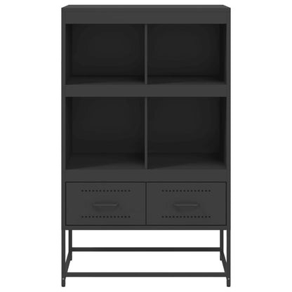 Highboard Schwarz 68,5x39x111,5 cm Kaltgewalzter Stahl