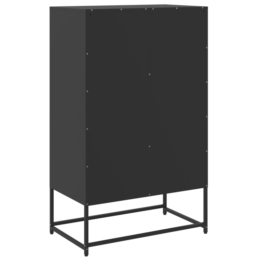 Highboard Schwarz 68,5x39x111,5 cm Kaltgewalzter Stahl