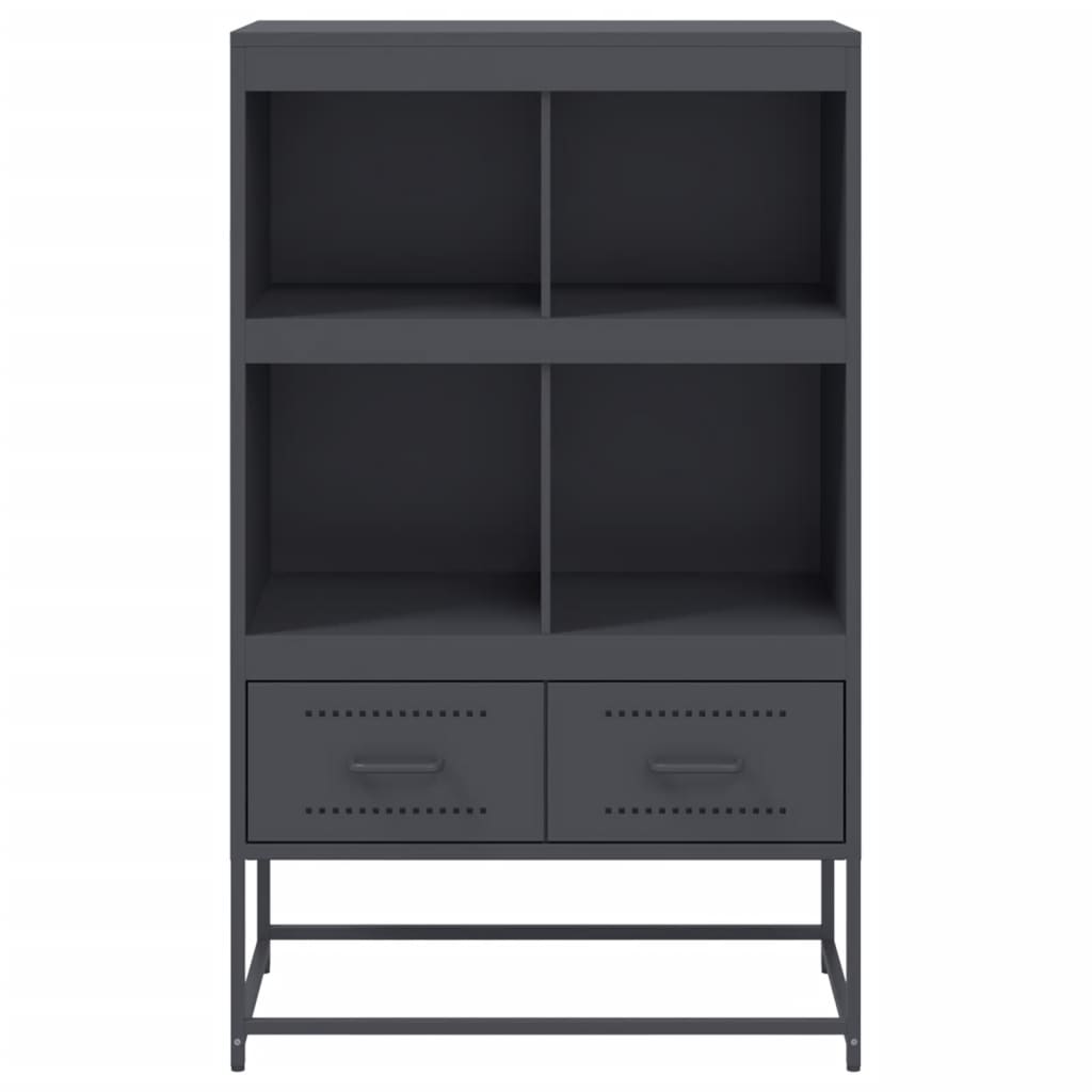 Highboard Anthrazit 68,5x39x111,5 cm Kaltgewalzter Stahl