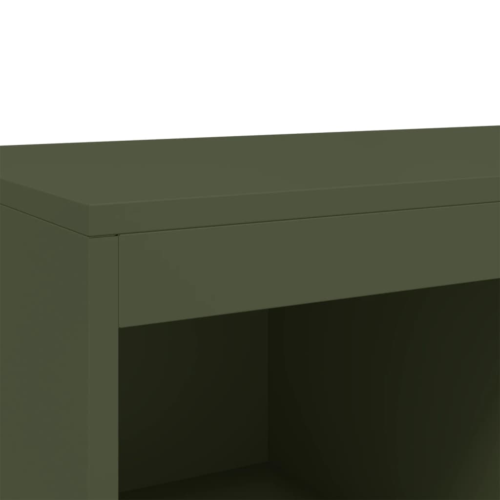 Highboard Olivgrün 68,5x39x111,5 cm Kaltgewalzter Stahl