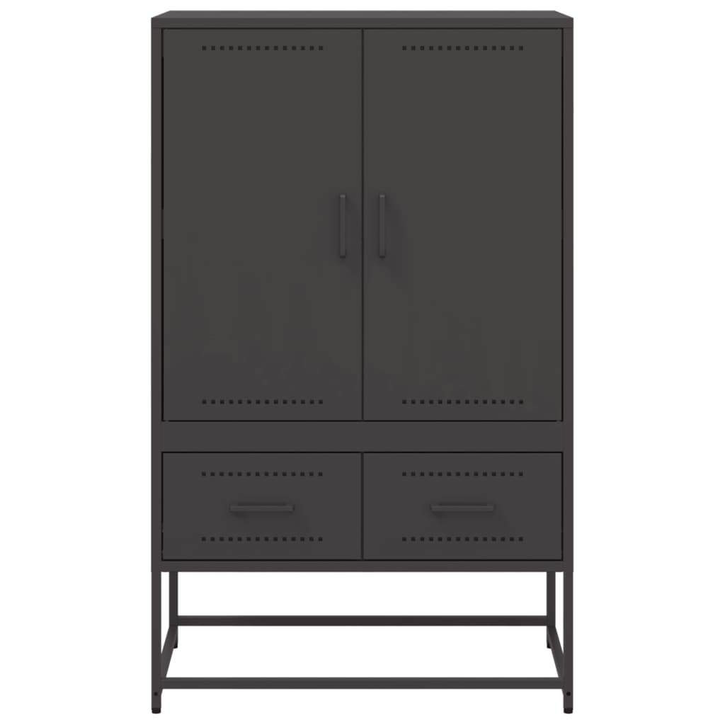 Buffet haut Noir 68x39x111,5 cm Acier laminé à froid