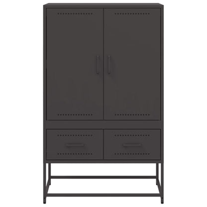 Buffet haut Noir 68x39x111,5 cm Acier laminé à froid