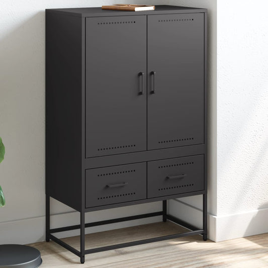 Buffet haut Noir 68x39x111,5 cm Acier laminé à froid