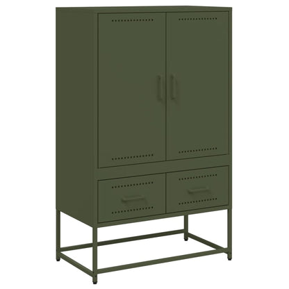 Buffet haut vert olive 68x39x111,5 cm Acier laminé à froid