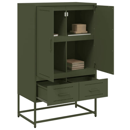 Buffet haut vert olive 68x39x111,5 cm Acier laminé à froid