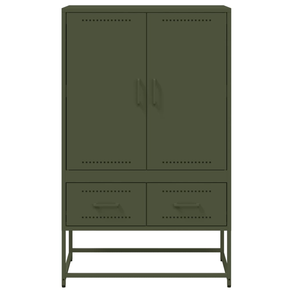 Buffet haut vert olive 68x39x111,5 cm Acier laminé à froid