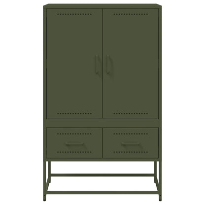 Buffet haut vert olive 68x39x111,5 cm Acier laminé à froid