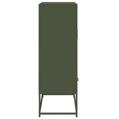 Buffet haut vert olive 68x39x111,5 cm Acier laminé à froid