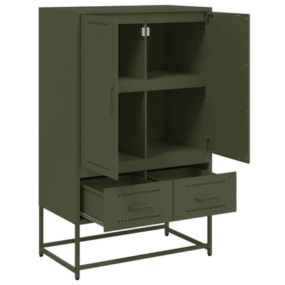 Buffet haut vert olive 68x39x111,5 cm Acier laminé à froid