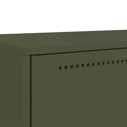 Buffet haut vert olive 68x39x111,5 cm Acier laminé à froid