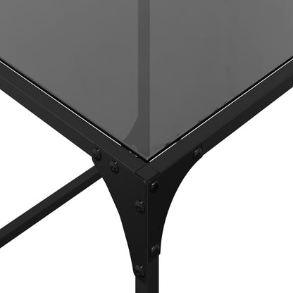 Tables gigognes 2 pcs avec plateau en verre acier noir