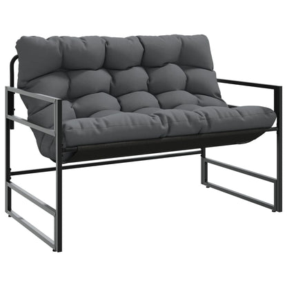 Banc de jardin avec coussins anthracite 113 cm en acier