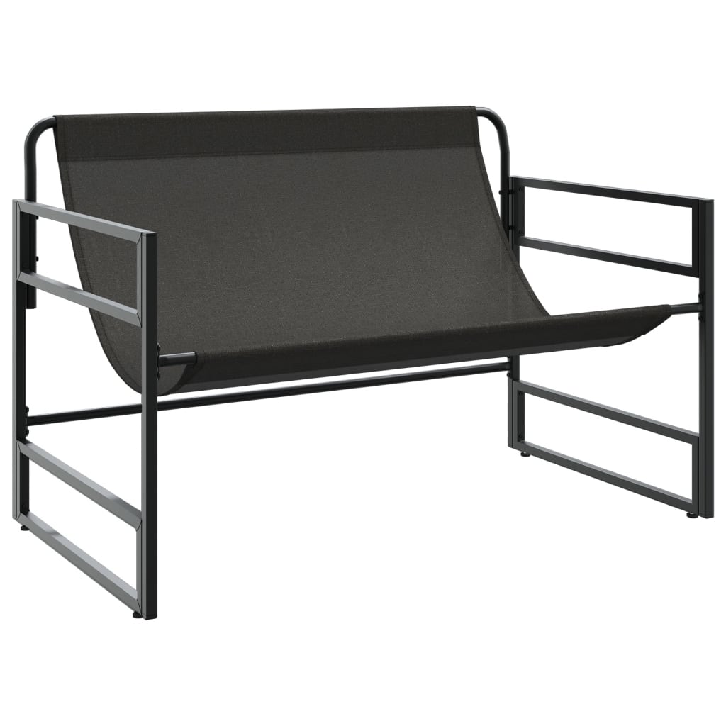 Banc de jardin avec coussins anthracite 113 cm en acier