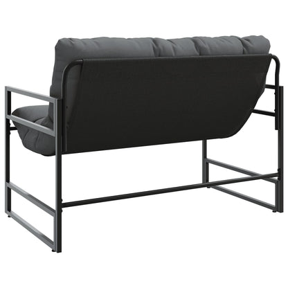 Banc de jardin avec coussins anthracite 113 cm en acier