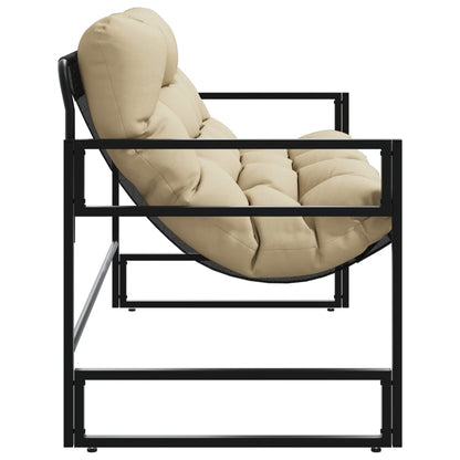 Banc de jardin avec coussin taupe 113 cm en acier