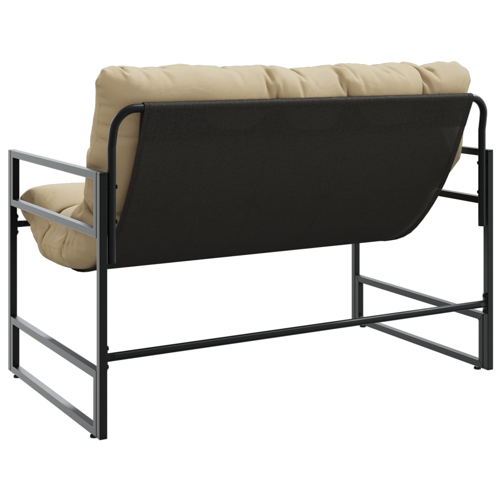 Banc de jardin avec coussin taupe 113 cm en acier