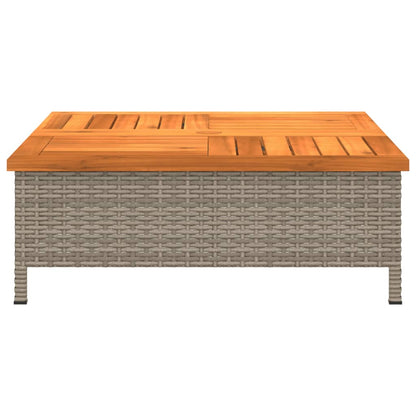 Garten-Couchtisch 70x70x25 cm Rattan und Akazienholz