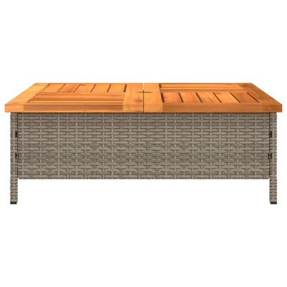 Garten-Couchtisch 70x70x25 cm Rattan und Akazienholz