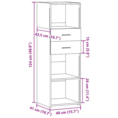 Highboard Schwarz 40x42,5x124 cm Holzwerkstoff