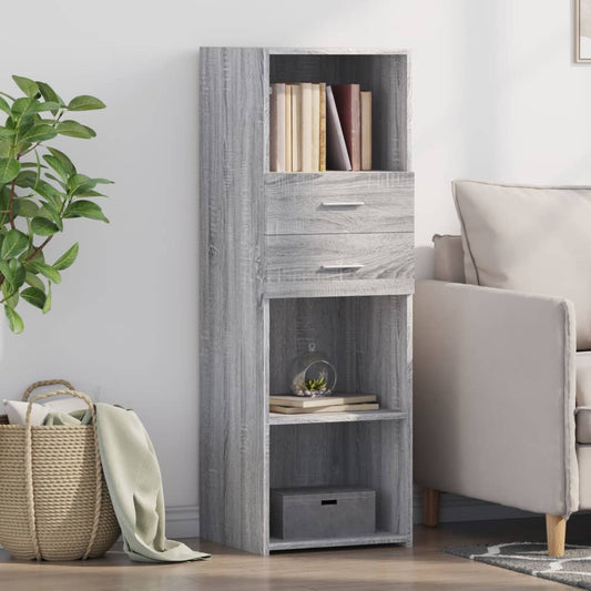 Buffet haut gris Sonoma 40x42,5x124 cm en bois