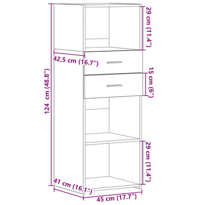 Highboard Grau Sonoma 45x42,5x124 cm Holzwerkstoff