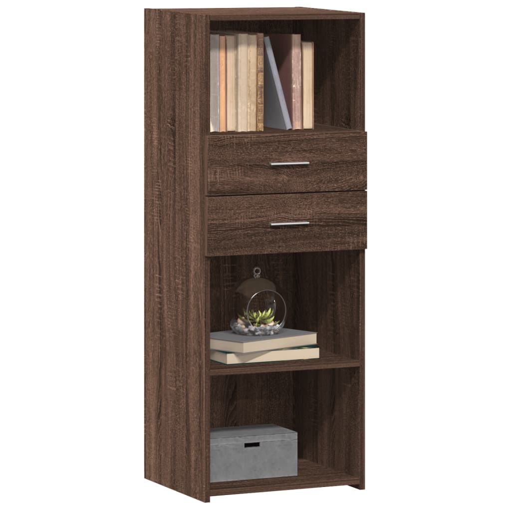 Highboard Braun Eichen-Optik 45x42,5x124 cm Holzwerkstoff