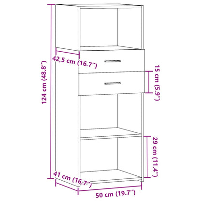 Buffet haut gris Sonoma 50x42,5x124 cm en bois