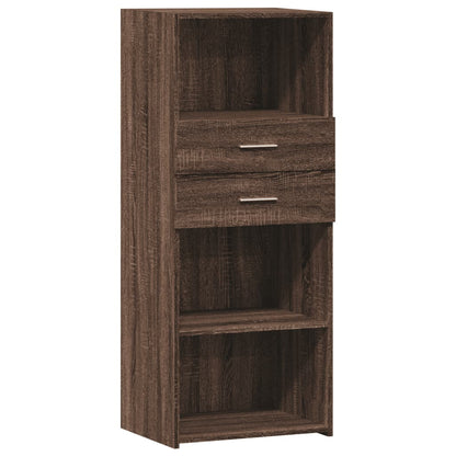 Buffet haut aspect chêne marron 50x42,5x124 cm matériau bois