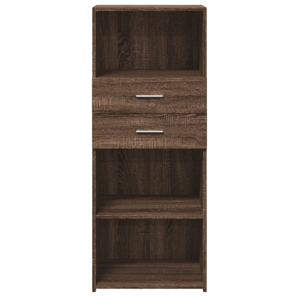 Buffet haut aspect chêne marron 50x42,5x124 cm matériau bois