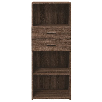 Buffet haut aspect chêne marron 50x42,5x124 cm matériau bois