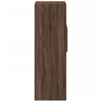 Buffet haut aspect chêne marron 50x42,5x124 cm matériau bois