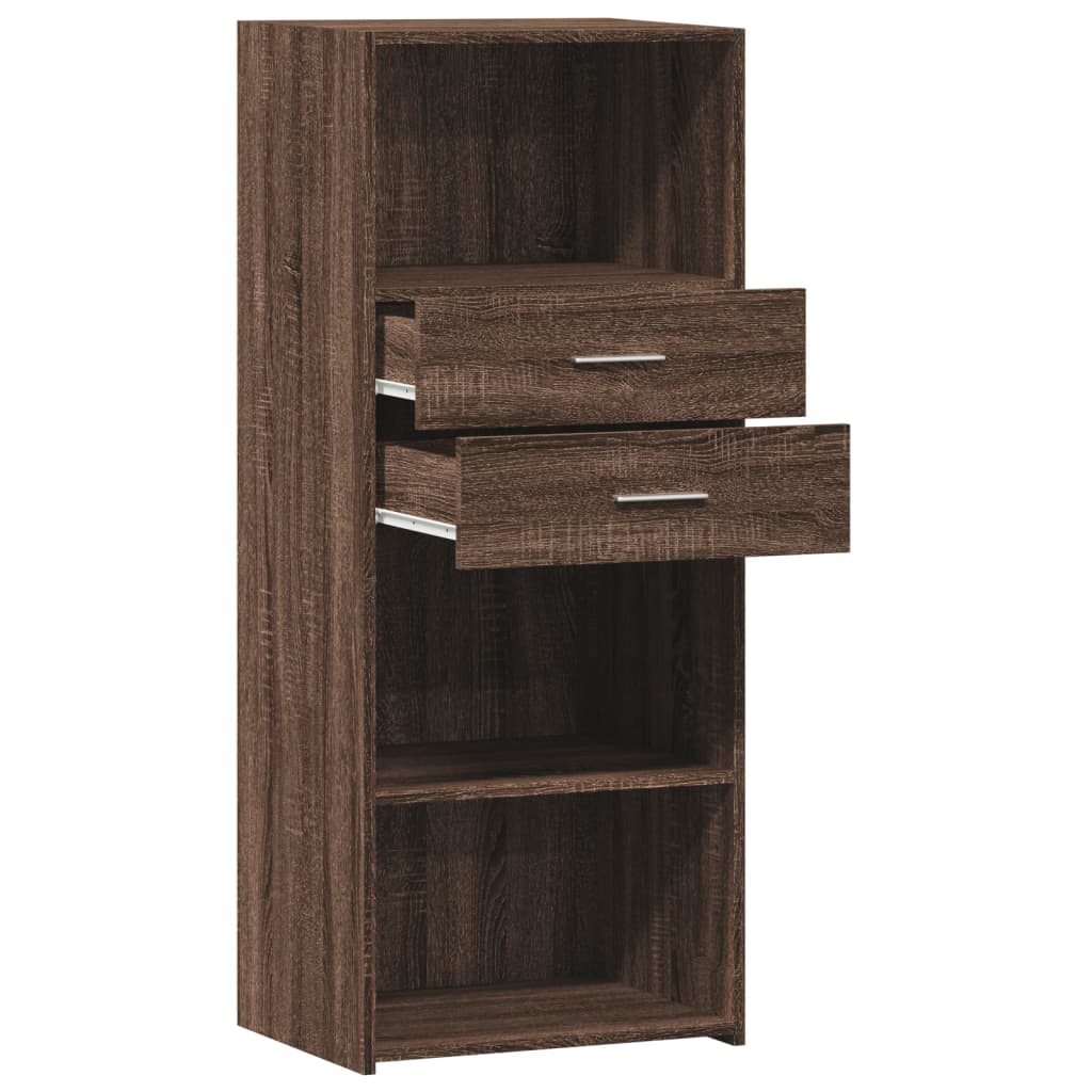 Buffet haut aspect chêne marron 50x42,5x124 cm matériau bois