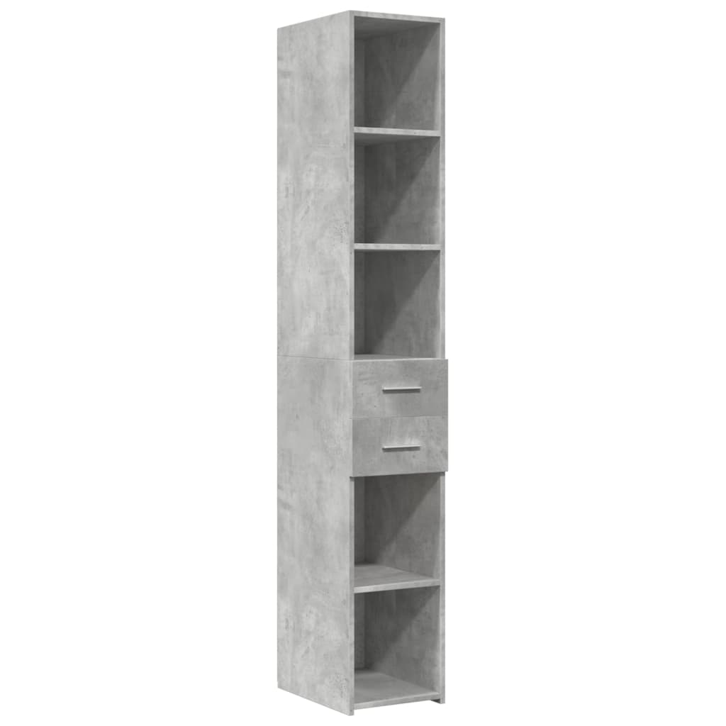 Buffet gris béton 30x42,5x185 cm en bois