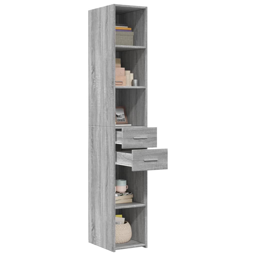 Highboard Grau Sonoma 30x42,5x185 cm Holzwerkstoff