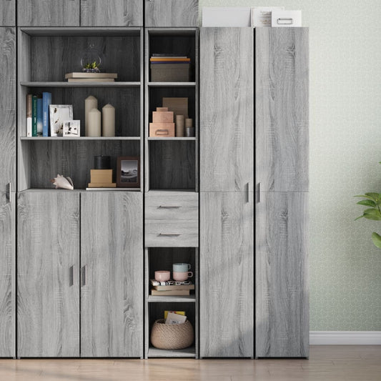 Highboard Grau Sonoma 30x42,5x185 cm Holzwerkstoff