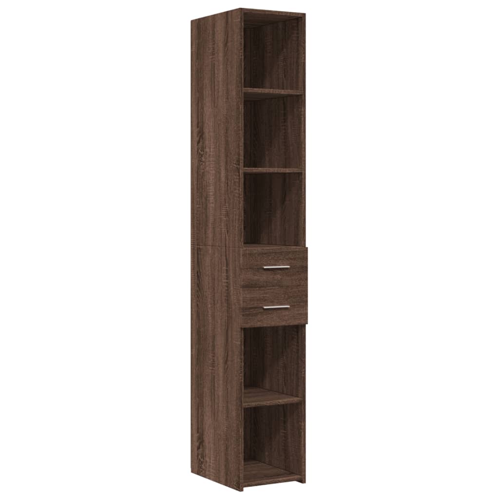 Highboard Braun Eichen-Optik 30x42,5x185 cm Holzwerkstoff