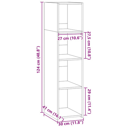 Buffet haut noir 30x41x124 cm en bois