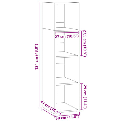 Buffet gris béton 30x41x124 cm en bois