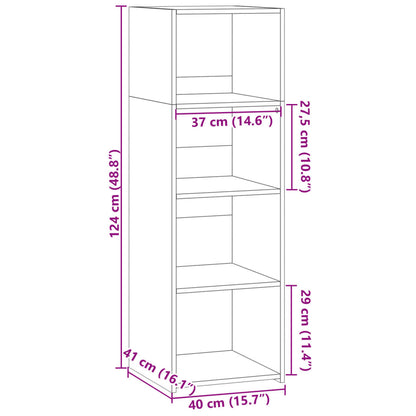 Highboard Schwarz 40x41x124 cm Holzwerkstoff