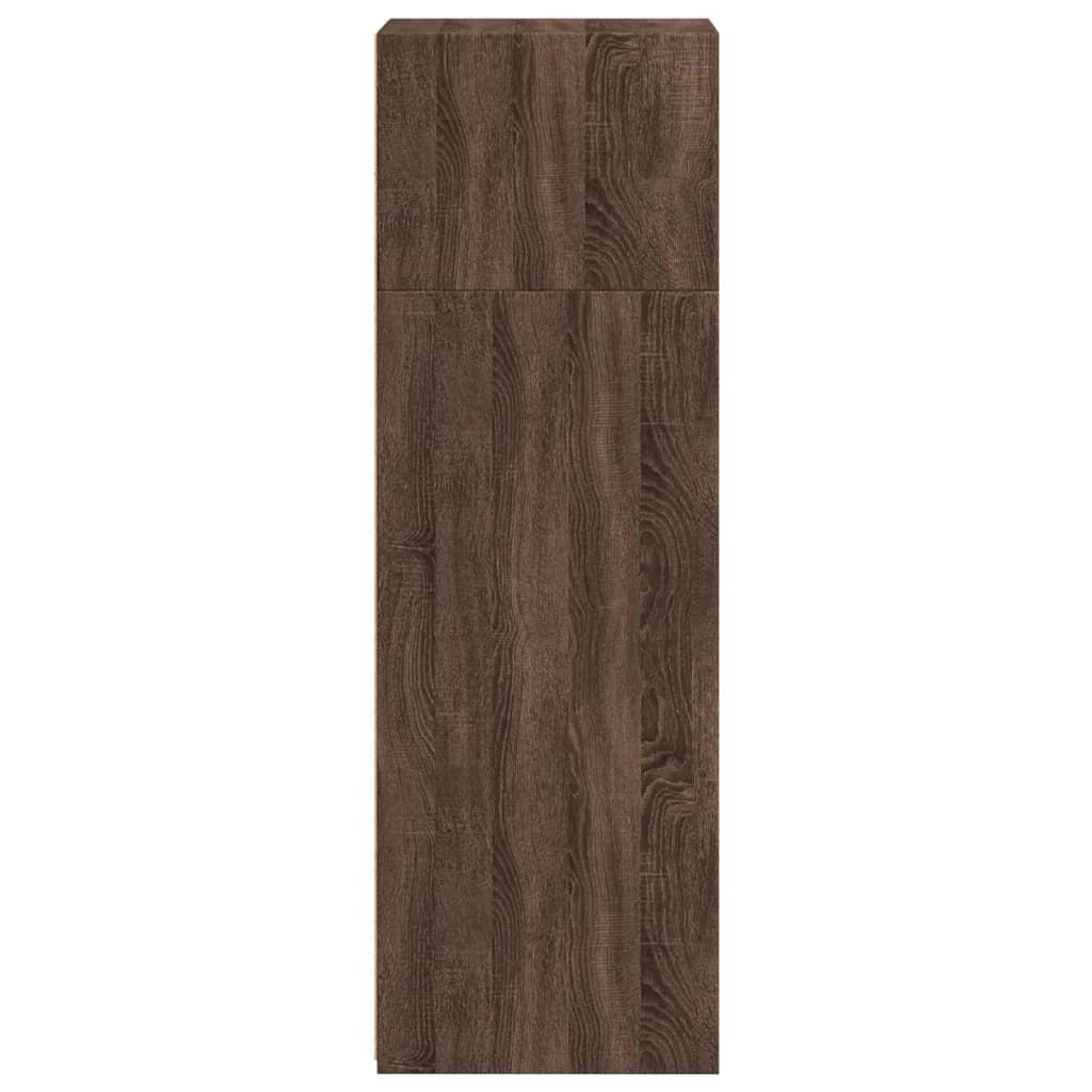 Buffet haut aspect chêne marron 40x41x124 cm matériau bois