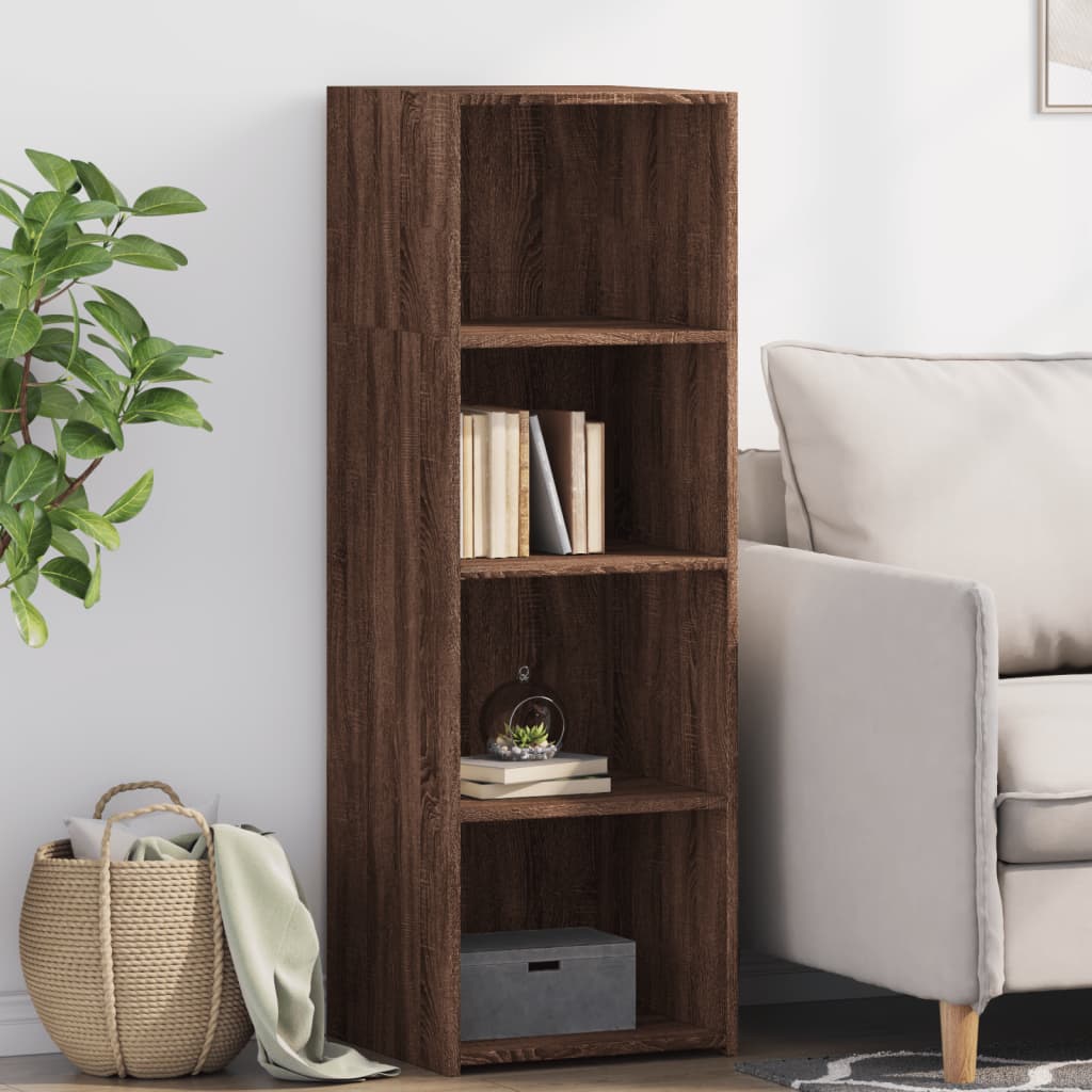 Buffet haut aspect chêne marron 40x41x124 cm matériau bois